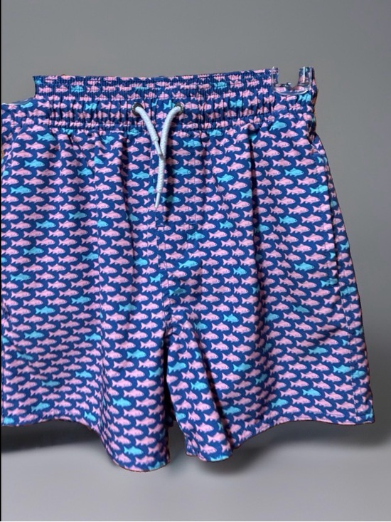 Class Club Other - Class Club Navy Swim Shorts with Pink & Light Blue Fish Print